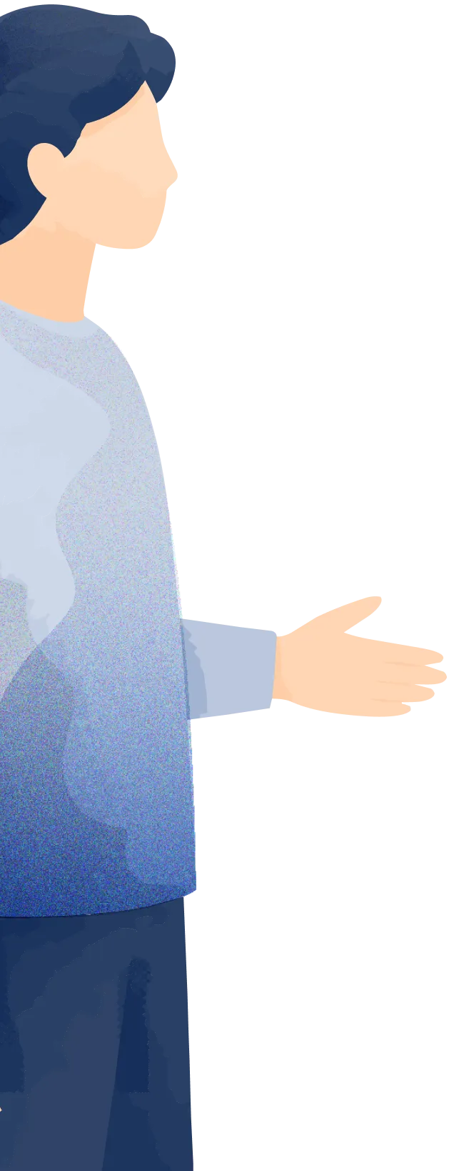 メインビジュアルの左側の男の人のイラスト