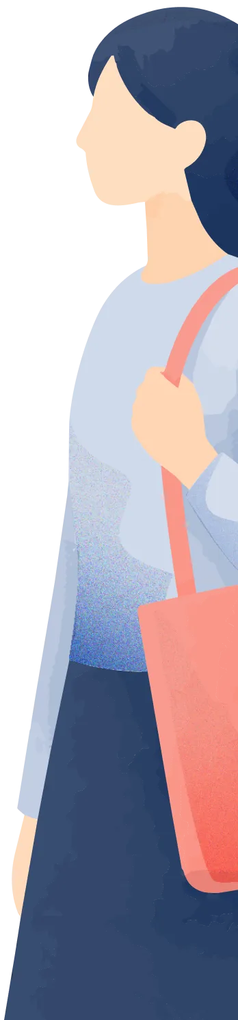 メインビジュアルの右側の女の人のイラスト
