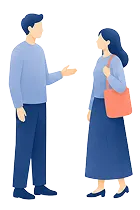 話し合う男女のイラスト