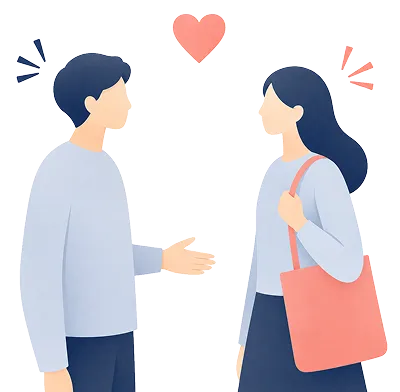 話し合う男女のイラスト
